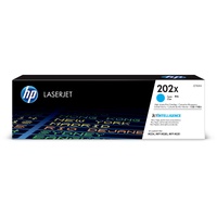 HP 202X Original High Yield Laser Toner Cartridge - Cyan - 1 Pack - 2500 Pages