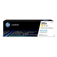HP 202X Original High Yield Laser Toner Cartridge - Yellow - 1 Pack - 2500 Pages