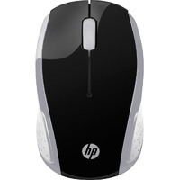 HP 200 Mouse - Radio Frequency - USB - Optical - 3 Button(s) - Pike Silver - Wireless - 1000 dpi - Scroll Wheel - Symmetrical