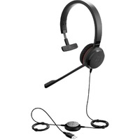 Jabra EVOLVE 20SE UC Mono Wired Over-the-head Mono Headset - Monaural - Supra-aural - 32 Ohm - 150 Hz to 7 kHz - 95 cm Cable - Noise Canceling - USB