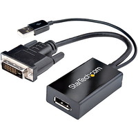 StarTech.com DVI to DisplayPort Adapter with USB Power - DVI-D to DP Video Adapter - DVI to DisplayPort Converter - 1920 x 1200 - 1 x 20-pin 1.2 - -