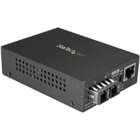 StarTech.com Transceiver/Media Converter - TAA Compliant - 2 Port(s) - 1 x Network (RJ-45) - 1 x SC - Duplex SC Port - Twisted Pair, Optical Fiber -