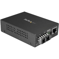 StarTech.com Transceiver/Media Converter - TAA Compliant - 2 Port(s) - 1 x Network (RJ-45) - 1 x SC - Duplex SC Port - Twisted P