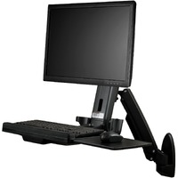 StarTech.com Wall Mount Workstation, Full Motion Standing Desk, Ergonomic Height Adjustable Monitor & Keyboard Tray Arm, For VESA Display - Height -