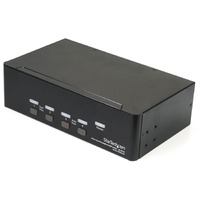 StarTech.com KVM Switchbox - TAA Compliant - 4 Computer(s) - 1 Local User(s) - 3840 x 2160 - 8 x USB - 10 x DisplayPort - 2U - Rack-mountable,
