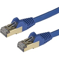 StarTech.com 0.50m CAT6a Ethernet Cable - 10 Gigabit Category 6a Shielded Snagless 100W PoE Patch Cord - 10Gb Blue UL Certified Wiring/TIA - CAT6a 10