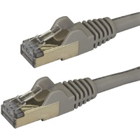 StarTech.com 0.50m CAT6a Ethernet Cable - 10 Gigabit Category 6a Shielded Snagless 100W PoE Patch Cord - 10Gb Grey UL Certified