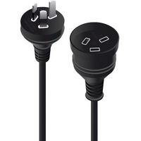Alogic Power Extension Cord - 2 m - Australia - For General Purpose - 230 V AC - Black