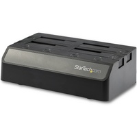 StarTech.com Drive Dock SATA/600 - USB 3.1 Type C Host Interface - UASP Support External - Black - Quad-Bay Hard Drive Dock for 2.5" / 3.5" SATA SATA