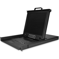 StarTech.com LCD Rack Console KVM Switch - Steel - Black - 8 Computer(s) - 43.2 cm (17") LCD - SXGA - 1280 x 1024 - 2 x PS/2 Port - 2 x USB - 1 x VGA