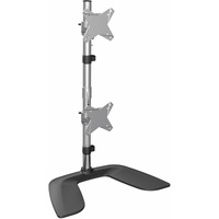 StarTech.com Vertical Dual Monitor Stand, Free Standing Height Adjustable Stacked Monitor Stand up to 27" (17.6lb/8kg) VESA Mount Displays - Up to cm