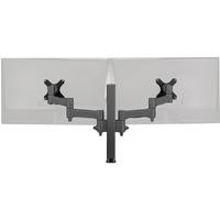 Atdec Mounting Arm for Flat Panel Display, Curved Screen Display, Monitor, Notebook - Black - Landscape/Portrait - Height Adjustable - 2 Display(s) -
