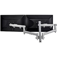 Atdec AWMS-2-D40-F-S Desk Mount for Flat Panel Display, Curved Screen Display, Monitor - Silver - Height Adjustable - 2 Display(s) Supported - 86.4 -