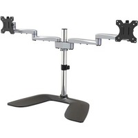 StarTech.com Dual Monitor Stand, Ergonomic Desktop Monitor Stand for up to 32"(17.6lb/8kg) VESA Displays, Free-Standing Adjustable, Silver - Up to cm