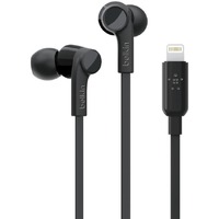 Belkin ROCKSTAR Wired Earbud Stereo Earset - Black - Binaural - In-ear - 111.8 cm Cable - Lightning Connector