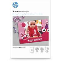 HP Inkjet Photo Paper - 180 g/m² Grammage - Matte - 25 Sheet