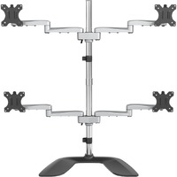 StarTech.com Quad Monitor Stand, Desktop VESA 4 Monitor Arm up to 32" (17.6lb/8kg) Screens, Ergonomic Articulating Pole Mount, A