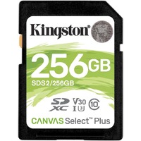 Kingston Canvas Select Plus SDS2 256 GB Class 10/UHS-I (U3) SDXC - 1 Pack - 100 MB/s Read - 85 MB/s Write