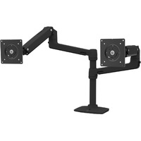 Ergotron Mounting Arm for Monitor, Notebook, Display Screen, TV - Matte Black - Height Adjustable - 2 Display(s) Supported - 61 cm (24") Screen - kg