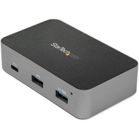 StarTech.com USB/Ethernet Combo Hub - USB 3.1 Type C - External - Black, Space Gray - UASP Support - 3 Total USB Port(s) - 3 USB 3.1 Port(s)1 Network