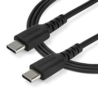 StarTech.com 2m USB C Charging Cable - Durable Fast Charge & Sync USB 2.0 Type C to C Charger Cord - TPE Jacket Aramid Fiber M/M 60W Black - First 1