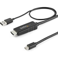 StarTech.com 6ft (2m) HDMI to Mini DisplayPort Cable 4K 30Hz - Active HDMI to mDP Adapter Cable with Audio - USB Powered - Video