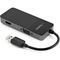 StarTech.com USB 3.0 to HDMI and VGA Adapter -4K/1080p USB Type A Dual Monitor Multiport Display Adapter Converter -External Graphics Card - 1 x Type