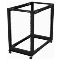 StarTech.com 4-Post 18U Mobile Open Frame Server Rack, 19" Network Rack with Casters, Rolling Rack for Computer/AV/Data/IT Equip