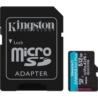 Kingston Canvas Go! Plus SDCG3 512 GB Class 10/UHS-I (U3) microSDXC - 170 MB/s Read - 90 MB/s Write