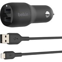 Belkin BOOST&uarr;CHARGE 24 W Auto Adapter - USB - For USB Type A Device - 12 V DC Input - 5 V DC/4.80 A Output - Black