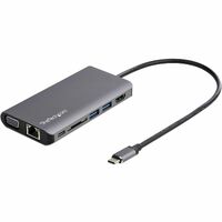 StarTech.com USB C Multiport Adapter - USB-C Mini Travel Dock w/ 4K HDMI or 1080p VGA - 100W PD Pass-Through, 3x USB, SD, GbE, Audio - Black