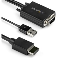 StarTech.com 2m VGA to HDMI Converter Cable with USB Audio Support - 1080p Analog to Digital Video Adapter Cable - Male VGA to Male HDMI - 1 x 19-pin