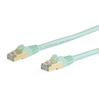 StarTech.com 5m CAT6a Ethernet Cable - 10 Gigabit Category 6a Shielded Snagless 100W PoE Patch Cord - 10GbE Aqua UL Certified Wi