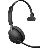 Jabra Evolve2 65 Wireless Over-the-head Mono Headset - Black - Monaural - Supra-aural - 3000 cm - Bluetooth - 20 Hz to 20 kHz - USB Type C