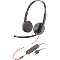 Plantronics Blackwire C3225 Wired Over-the-head Stereo Headset - Binaural - Supra-aural - 20 Hz to 20 kHz - Noise Cancelling, Noise Reduction - USB