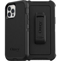 OtterBox Defender Rugged Carrying Case (Holster) Apple iPhone 12 Pro, iPhone 12 Smartphone - Black - Drop Resistant, Dirt Resistant Port, Scrape Bump