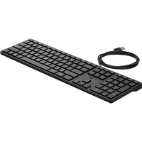 HP 320K Keyboard - Cable Connectivity - USB Interface - English - QWERTY Layout - Black - Mechanical Keyswitch - Notebook - Windows