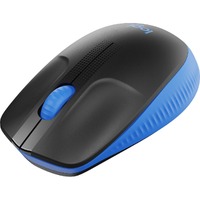 Logitech M190 Full-size Mouse - USB - Optical - 3 Button(s) - Blue - Wireless - 1000 dpi - Scroll Wheel - Symmetrical