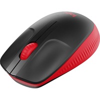 Logitech M190 Full-size Mouse - USB - Optical - 3 Button(s) - Red - Wireless - 1000 dpi - Scroll Wheel - Symmetrical