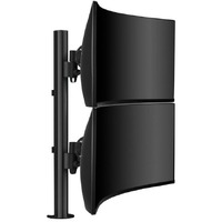 Atdec Desk Mount for Monitor, Curved Screen Display, Flat Panel Display, All-in-One Computer - Black - Landscape/Portrait - Height Adjustable - 2 - -