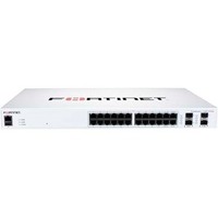 Fortinet FortiSwitch 100 124F-FPOE 24 Ports Manageable Ethernet Switch - 2 Layer Supported - Modular - 370 W PoE Budget - Optical Fiber, Twisted Pair