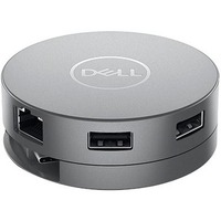 Dell USB-C Mobile Adapter - DA310 - 4K - 3840 x 2160, 1920 x 1080 - 2 x USB Type-A Ports - USB Type-A - USB Type-C - 1 x RJ-45 Ports - Network - HDMI