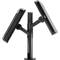 Atdec Mounting Pole for POS Display - Black - Height Adjustable - 2 Display(s) Supported - 20 kg Load Capacity - 75 x 75, 100 x 100 - VESA Mount