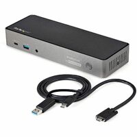 StarTech.com USB-C & USB-A Dock - Hybrid Triple Monitor Laptop Docking Station DisplayPort & HDMI 4K 60Hz/85W PD/6x USB/GbE/USB 3.1 Gen 2 - Universal