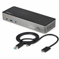 StarTech.com USB-C & USB-A Dock - Hybrid Triple Monitor Laptop Docking Station DisplayPort & HDMI 4K 60Hz/85W PD/6x USB/GbE/USB