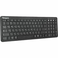 Targus AKB863US Keyboard - English (US) - Black - Bluetooth - 5.1 - ChromeOS - Desktop Computer, MAC - AAA Battery Size Supported
