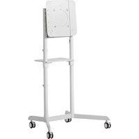 Atdec Display Cart - 1 Shelf - 75 kg Capacity - 4 Casters - 76.20 mm Caster Size - Steel - x 919.5 mm Width x 701 mm Depth x 1595.1 mm Height - White