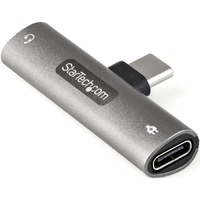 StarTech.com USB C Audio & Charge Adapter, USB-C Audio Adapter with 3.5mm Headset Jack and USB Type-C PD Charging, For USB-C Pho