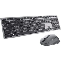 Dell Premier Multi-Device Wireless Keyboard and Mouse US English - KM7321W - USB Scissors Wireless Bluetooth/RF 5.0 2.40 GHz Keyboard - Color: Titan