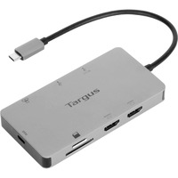 Targus DOCK423AU USB Type C Docking Station for Notebook/Monitor - Memory Card Reader - SD - 100 W - Silver - Portable - 2 Displays Supported - 4K -